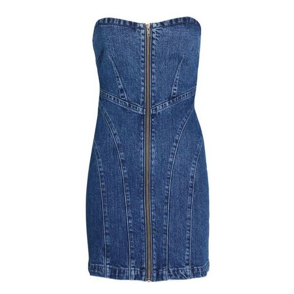 GRLFRND_Denim Isabella Strapless Denim Mini Dress Size Large New With Tags - Picture 1 of 9